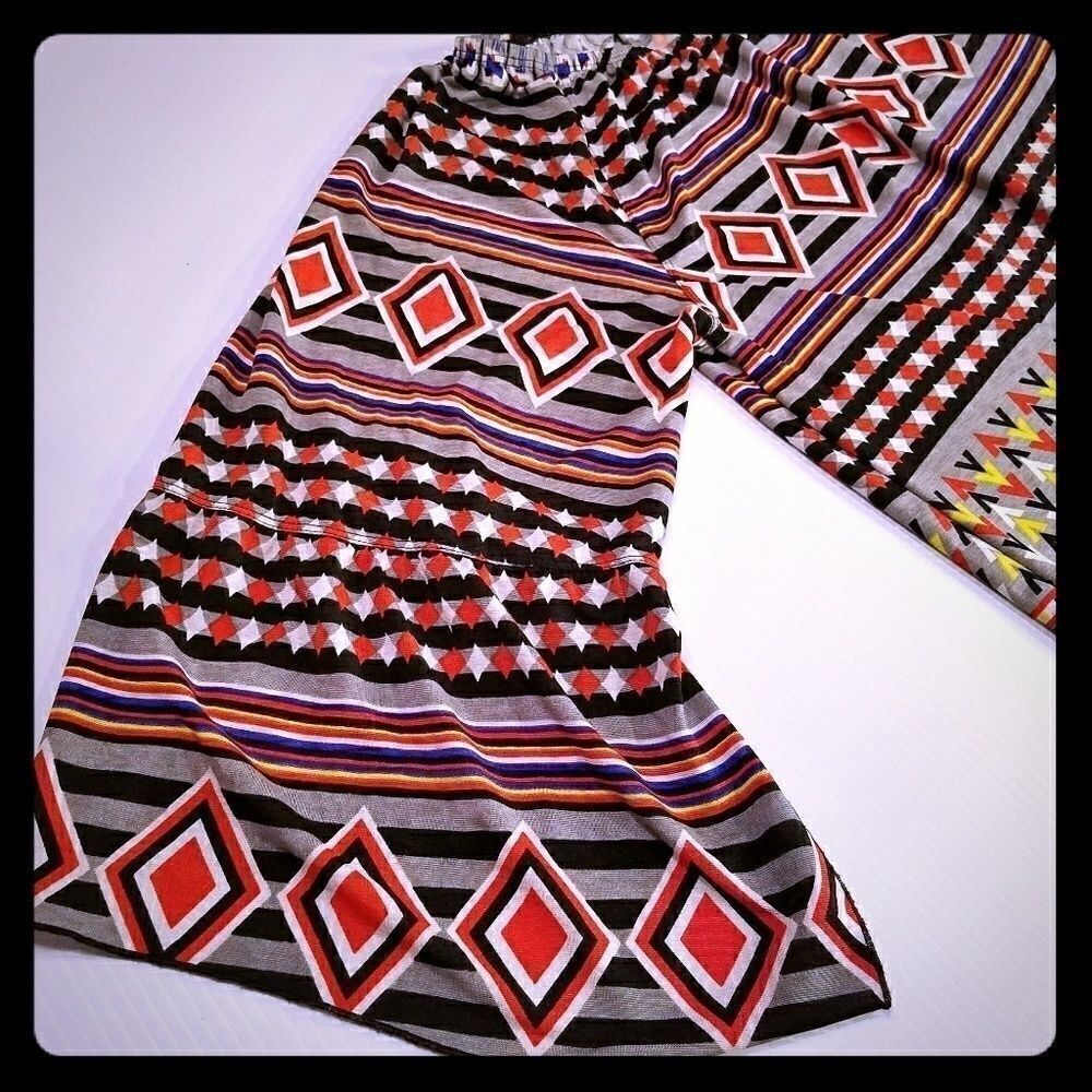 Ali Miles Boho Tribal Tunic Off Shoulder Sz M
